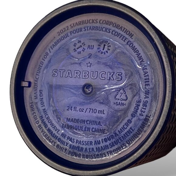 2022 Starbucks Summer Tumbler Watermelon Red Blue Grid (Cold Cup) Venti 24 oz - Picture 6 of 6